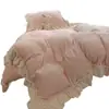 Juego de 4 Piezas de Leche Polar Gruesa Tallada 3D Estilo Princesa A-Class Encaje Cálido Corazón Femenino Polar Falso Tres Piezas