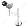 Aleación de Titanio G23 Cuatro Garras Zirconia 5A Broquel de Pin Fondo Plano Labio Stud Implante Grado Cartílago de Oreja Stud Joyería Personalizada para Piercing