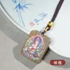Sándalo verde marea nacional pintado tarjeta de paz y tranquilidad collar de pareja Bodhisattva Tara colgante de juego colgante regalo