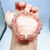 [Corazón Rojo de Amor] Pulsera de Cristal Natural Cristal de Fresa para Atraer Flores y el Año de Nacimiento, Pulsera de Cristal como Regalo para Mejores Amigas