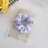 Anillo para el cabello con diseño de margaritas refrescantes de estilo coreano con forma de corazón para niña, estilo francés, tela floral retro, estilo azul, estilo bm, para el intestino grueso, para mujer
