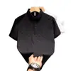 Camisa Polo de Manga Corta para Hombre Verano 2025, Casual de Negocios de Alta Gama, Camiseta Jacquard de Manga Media con Cuello