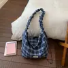 Bolso de cuadros vintage estilo coreano para mujer, gran capacidad, versátil para ir al trabajo, bolso cruzado, simple y elegante, bolso de axila, bolso de hombro