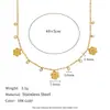Colección de Cadenas Versátiles Elegantes de Acero Inoxidable Chapado en Oro de 18 Quilates Transfronterizas Europeas y Americanas Corazón Gota de Agua Flor de Circonita Clip Cadena de Bolas