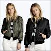 Ebay AliExpress outono e inverno europeu e americano nova jaqueta externa curta de cor sólida com zíper moda jaqueta