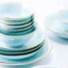 2026 Nuevo Modelo Año Nuevo Jingdezhen Celadón de Color Bajo Esmalte Exquisito Juego de Cuencos y Platos de Porcelana Juego de Vajilla de Porcelana Hueso para el Hogar Regalo