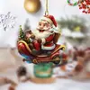 Colgante Acrílico de Trineo de Santa Claus Producto Nuevo Transfronterizo Colgante Decoración Interior de Coche Adorno para Árbol de Navidad Festivo
