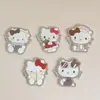 Nuevo Set de Dos Piezas Gato Kt Plateado Pasador para el Cabello Headdress Accesorios para Funda de Teléfono Móvil Parche Acrílico Decoración con Pegamento de Crema