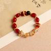 Pulsera de Impresión Estilo Chino Nuevo Regalo para Novia Hecho a Mano Popular Nuevo Derivado de Cuentas Rojo Plata Nicho Original