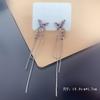 Pendientes de mariposa geométricos con diamantes y alfiler de plata 925 para mujer, diseño de metal con hebilla para la oreja, estilo dulce y moderno, accesorios para las orejas.