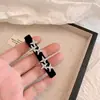 Grampo de Cabelo Veludo Franja Presilha Lateral Testa Feminina Rede Refinada Franja Quebrada Presilha Bico de Pato com Strass