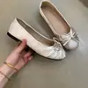 Primer Encuentro con Zapatos de Ballet Estilo Hada Suave Primavera 2026 Francés Elegante Lazo Punta Redonda Boca Baja