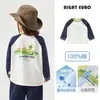 Camiseta de Manga Larga de Algodón Puro Estilo Europeo para Niños, Modelo Nuevo Otoño 2026, Camiseta Base para Niños Pequeños Estilo Primavera y Otoño