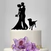 Acrílico Boda Pastel Inserto Pareja Abrazo Beso Novia y Perro Inserto Pastel Decoración Pastel