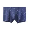 Roupa Íntima Masculina de Modal Plus Size Boxer com Entrepernas Profundo Shorts Bacteriostáticos Calça Boxer Solta Grande para Meia-idade e Idosos