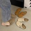 Meias Pantufas Fechadas Estilo Birkenstock Fáceis de Calçar para Mulheres, Novidade Primavera/Verão 2025 Super Populares Pantufas Meias Casuais Planas para Exterior