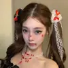 Azúcar Medio Gravedad Halloween Cos Máscara para Ojos Monja Lolita Adorno para la Cabeza Encaje Estilo Oscuro Accesorios para el Cabello Atmósfera Femenino P08