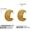 Pendientes Geométricos en Forma de C con Cuadrícula y Rombos Estilo Europeo y Americano, Moda Transfronteriza, Pendientes Sencillos y de Lujo Ligero, Joyería Chapada en Oro de Acero Inoxidable