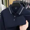 Camisa Polo de Manga Larga 100% Algodón Puro para Hombre, Nuevo Estilo Otoño, Camiseta de Color Sólido de Alta Gama para Negocios Casual con Cuello, Ropa para Papá