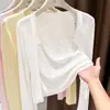 Cárdigan de protección solar para mujer, chaqueta de punto fina, chal amarillo, top de verano para combinar con un vestido tipo camisola, cobertura corta