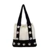 Bolso Tejido de Gran Capacidad Relajado Transfronterizo para Mujer 2025 Nuevo Bolso de Hombro para Viajes Diarios Estilo Perezoso Bolso Tote Calado