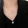 Corea del Sur Dongdaemun Plata Esterlina s925 Hoja Flor Zircón Collar Femenino ins Moda Simple Femenino Corazón Cadena Clavícula