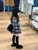 Otoño 2026 Nuevo Estilo Coreano Ropa Infantil Moda para Niñas Estilo Hong Kong Camisa a Cuadros Camisa Estilo Universitario Infantil