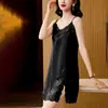 Ropa de dormir sexy de verano para mujer, Satén de seda helada 2026 Nuevo Encaje Lujo Gama alta Estilo puro deseo Camisola Camisón