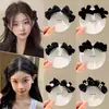 Pinza para el pelo con lazo negro de moda para niñas, Nuevo accesorio para el flequillo estilo princesa con un toque de alta gama, Pinza de garra pequeña
