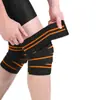 Suministrado directamente por el fabricante, rodilleras deportivas y de fitness para hombre, vendajes elásticos para sentadillas, vendas para las piernas de powerlifting para proteger las rodillas