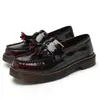 Mocasines con Flecos para Mujer Zapatos de Cuero Genuino de Caña Baja Rojo Brillante Estilo Británico Modernos para Estudiantes Puntera Redonda Casual Zapatos para Hombre