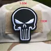Haike Outdoor Parche de Tela Bordado Calavera Punisher Brazalete Velcro Mochila para Exterior Parche de Moral