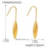 Oumika Europa y Estados Unidos nuevos ganchos para la oreja en forma de gota de agua acero inoxidable chapado en oro de 18K temperamento aretes de viento frío aretes en stock
