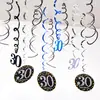 Amazon Set de Fiesta de Cumpleaños de 12 Piezas Decoraciones Colgantes Espirales de PVC para Decoraciones de Cumpleaños 30, 40, 50, 60