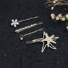 Elegante Pasador de Estrella de Mar de Perlas Artificiales para Niñas, Sencillo Pasador Lateral para Flequillo con Cierre de Rana