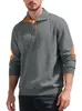 Moletom Jacquard Bordado Henry Masculino Europeu e Americano Transfronteiriço Outono e Inverno Solto Casual Esportivo Gola Alta Abotoado Tendência