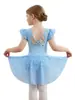 Vestido de Ballet con Mangas Volantes para Niñas de Amazon con Cortes Cruzados, Atuendo de Práctica para Performance de Danza Infantil, Falda de Malla