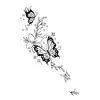 Estilo Popular Transfronterizo Personalizado Europeo y Americano Medio Brazo Boceto Flor de Rosa Flor Grande Lisa Flor Blanca y Negra Pegatina de Tatuaje