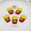 Comida de desenho animado para brincar Batata frita Pipoca Bolo Acessórios de resina Material DIY Cola creme Capa de celular Adesivos de decoração de beleza