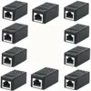 Adaptador de cable de red Yushuo a conector, cabeza de tres vías, extensor de conexión, 100 M, cabeza de cristal rj45, pasamuros de red