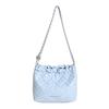 Bolso de Hombro para Viajero de Gran Capacidad de Cuero Suave con Bordado Rómbico Texturizado para Mujer Otoño 2023 Estilo Coreano Bolso Balde Moderno