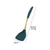 Juego de Utensilios de Cocina con Mango de Silicona Colador Espátula para Freír Cuchara para Sopa Espátula para Freír Utensilios de Cocina para el Hogar Espátula Cuchara para Cocinar Juego de 6 Piezas