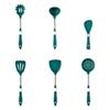 Espátula de Silicona de Acero Inoxidable, Utensilios de Cocina, Espátula Antiadherente, Juego de 6 Piezas, Mango Largo Empalmado, Espátula y Cuchara de Cocina Antideslizantes