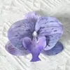 Cabezas de flores artificiales de orquídea mariposa, materiales para flores de pared, materiales para pasadores y accesorios para el cabello hechos a mano para DIY, piezas de flores y accesorios de pétalos para decoración de bodas