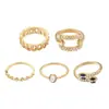 Anillo de Personalidad Geométrico Exagerado para Mujer, Anillo Abierto de Hip-Hop de Estilo Europeo y Americano de Moda, Anillo para Dedo Índice con Forma de Serpiente