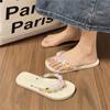 Chanclas mujer verano interior playa zapatos costa exterior calzado eva baño transparente flor antideslizante dulce plano