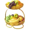 Bandeja de frutas para mesa de centro de sala de estar, cesta de almacenamiento multicapa, estante para colocar frutas secas, bocadillos y golosinas, estilo vintage