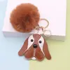 Llavero de Perro de Cuero Lindo Dibujo Animado Bulldog Francés Colgante para Bolso Accesorio Pequeño Regalo Adorno Colgante Creativo