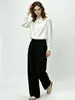 Ropa de Temperamento 2026 Otoño Viaje al Trabajo Camisa Blanca Mujer Sensación de Alta Gama Top Diseño de Ropa para Mujer Camisa con Cinta Fluida Manga Larga