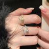 Anillo abierto de circón con forma de serpiente personalizado para mujer, diseño de nicho, sensación avanzada, anillo único para dedo, estilo frío, anillo combinable.